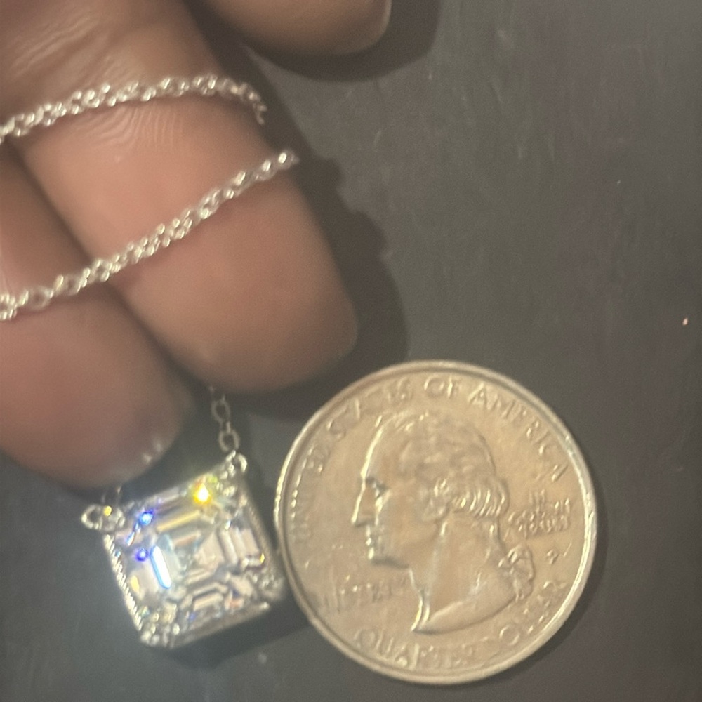 Judith Ripka 925 Necklace with Square Pendant - Picture 8 of 17
